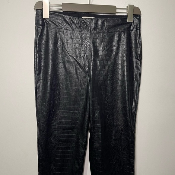 NWT - Max Studio women's black snake print moto biker pull on leggings in size L - Picture 2 of 6